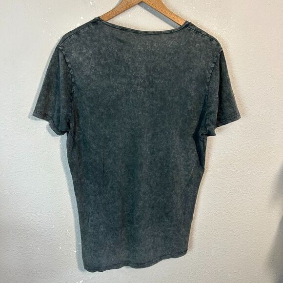 Autark Label Womens T Shirt M Gray Acid Wash Stretch Scoop Neck Cotton - Picture 3 of 8